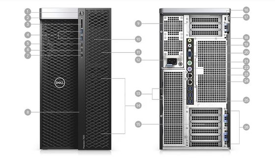 DELL T7920 Εργασιακός Σταθμός Πύργου Ακριβείας Xeon Gold 5122 3.6GHz Επαγγελματικός Σταθμός Εργασίας