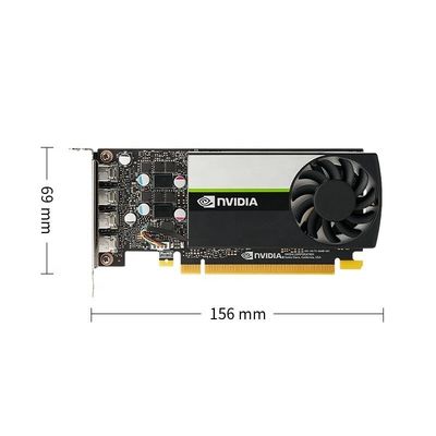 Χειροκροτητής ανεμιστήρα NVIDIA T1000 4G GDDR6 GPU 128-bit Διασύνδεση μνήμης PCI Express 3.0 x 16